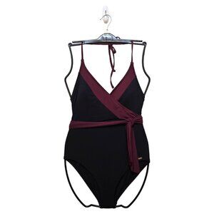 Vince Camuto Colorblock Wrap Tie One Piece Swimsuit Sz 10